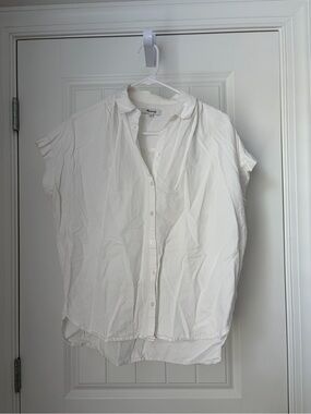Madewell White Short-Sleeve Button-Down Shirt - Relaxed Fit